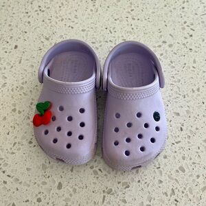 Lavender Crocs, toddler size 6
